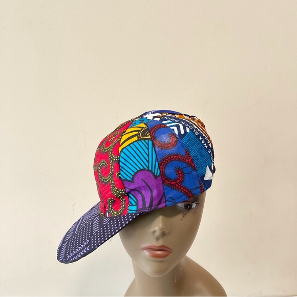 African Print Ankara Handmade Multicolor Bohemian Patchwork Baseball Cap - Picture 8 of 8
